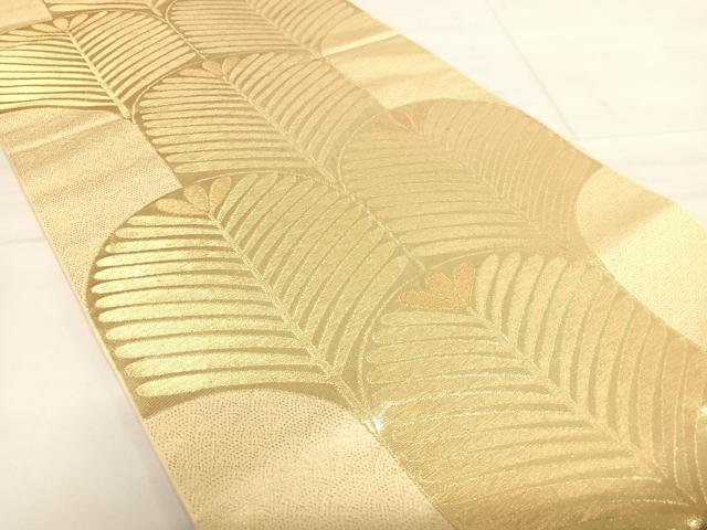 平和屋着物◎六通柄 本袋帯 若松文 金糸 正絹 逸品 AABE3541yx