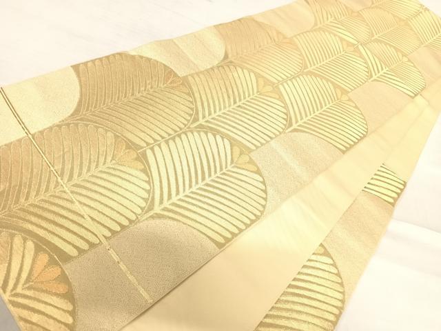 平和屋着物◎六通柄 本袋帯 若松文 金糸 正絹 逸品 AABE3541yx
