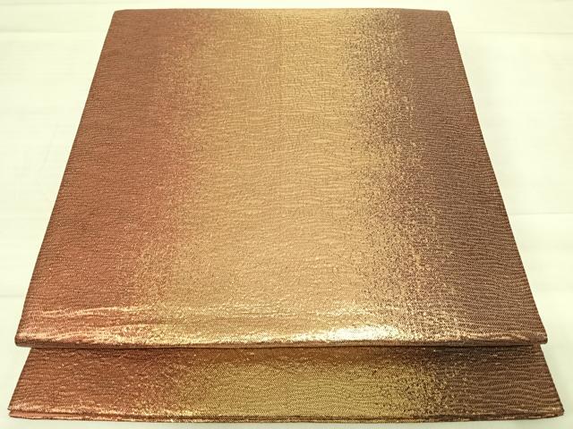 平和屋着物◎全通柄袋帯 霞文 金糸 正絹 逸品 AABE3543yx