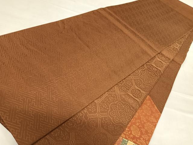 平和屋着物◎太鼓柄袋帯 切嵌 名物裂 金糸 正絹 逸品 AABE3575yx