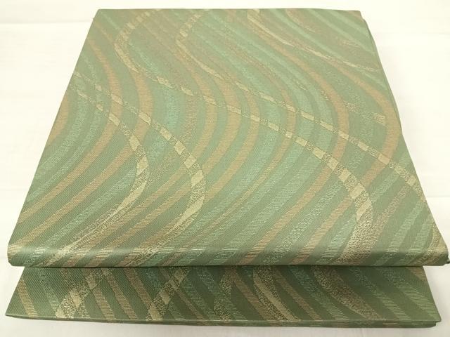 平和屋着物◎六通柄袋帯 流水文 金糸 正絹 逸品 AABE3597yx