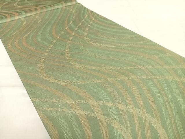 平和屋着物◎六通柄袋帯 流水文 金糸 正絹 逸品 AABE3597yx