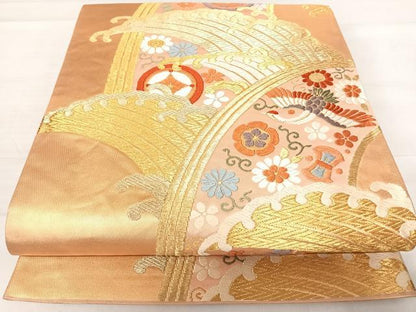 平和屋着物◎六通柄袋帯　唐織　青海能衣文　正絹　逸品　AABE3599yx