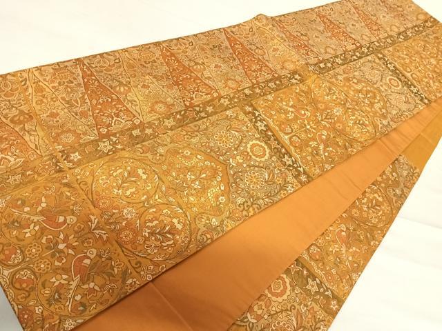 平和屋着物◎六通柄袋帯　更紗花文　正絹　逸品　AABE3609yx