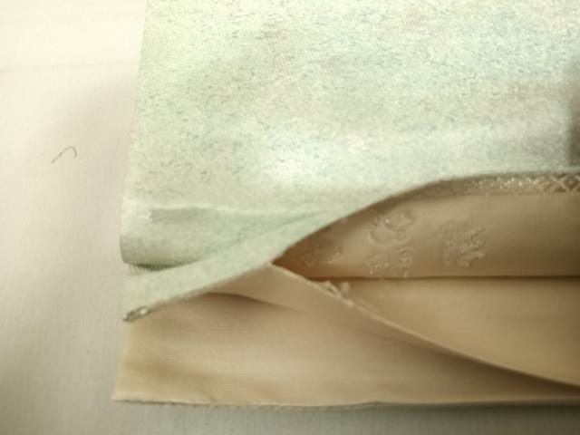 平和屋着物◎六通柄袋帯　草葉文　銀糸　引箔　正絹　逸品　AABE3626yx