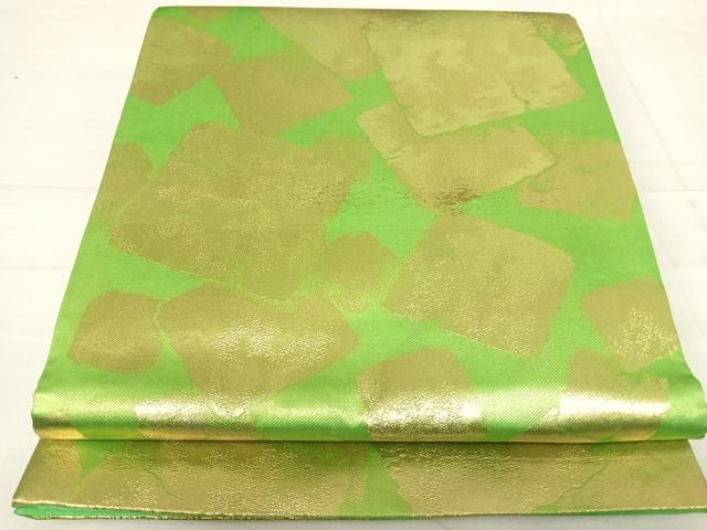 平和屋着物◎六通柄袋帯　破れ色紙散らし　金糸　正絹　逸品　AABE3629yx