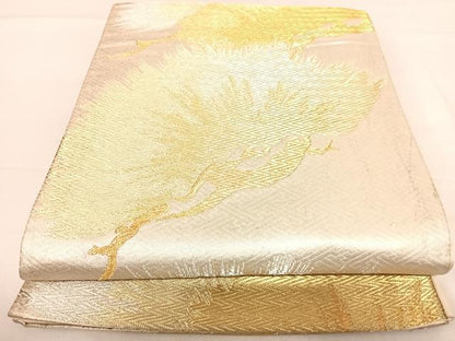 平和屋着物◎六通柄袋帯　枝松文　金銀糸　正絹　逸品　AABE3641yx
