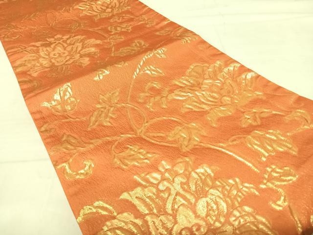 平和屋着物◎六通柄京袋帯 更紗花文 金糸 AABE3654yx