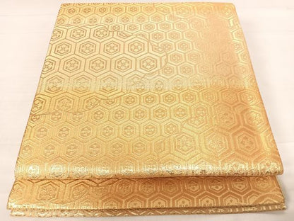 平和屋着物◎佐賀錦 全通柄袋帯 亀甲繋ぎ 金糸 正絹 逸品 AABE3660yx