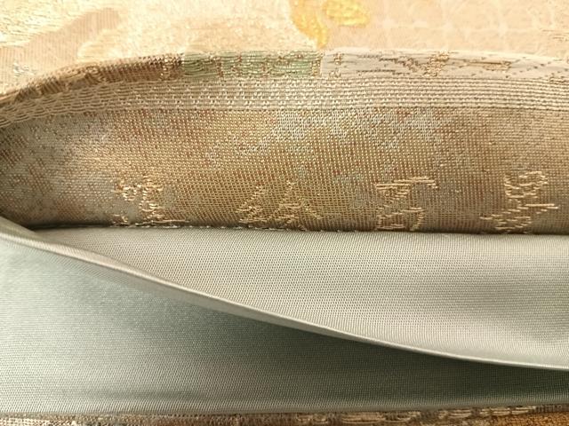 平和屋着物◎六通柄袋帯 唐織 九百錦 蒔絵百景 金糸 正絹 逸品 AABE3662yx