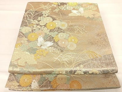 平和屋着物◎六通柄袋帯 唐織 九百錦 蒔絵百景 金糸 正絹 逸品 AABE3662yx