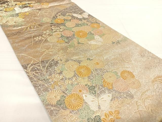 平和屋着物◎六通柄袋帯 唐織 九百錦 蒔絵百景 金糸 正絹 逸品 AABE3662yx