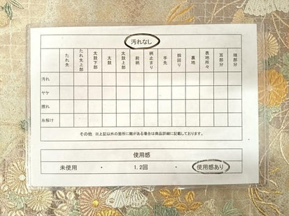 平和屋着物◎六通柄袋帯 唐織 九百錦 蒔絵百景 金糸 正絹 逸品 AABE3662yx