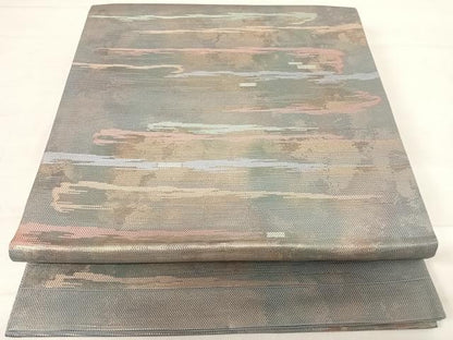 平和屋着物◎六通柄袋帯 霞文 正絹 逸品 AABE3668yx