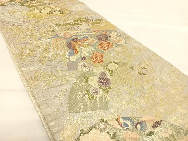 平和屋着物◎六通柄袋帯 蒔絵 鳳凰花文 金銀糸 正絹 逸品 AABE3675yx