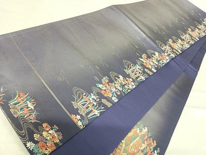 平和屋着物◎六通柄袋帯 唐織 御所解文様 金銀糸 正絹 逸品 AABE3687yx