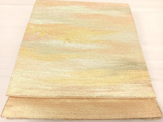 平和屋着物◎太鼓柄袋帯　霞箔散らし　金銀糸　正絹　逸品　AABE3712yx