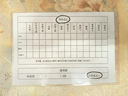平和屋着物◎六通柄袋帯　草花文　金糸　正絹　逸品　AABE3718yx