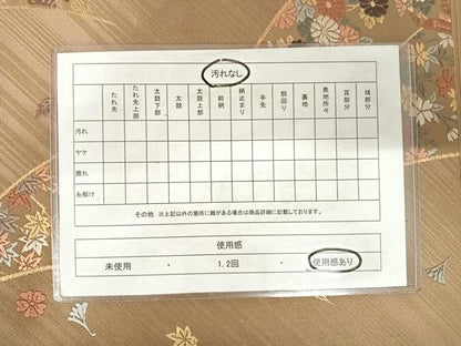 平和屋着物◎六通柄袋帯　唐織　草花文　金糸　正絹　逸品　AABE3719yx