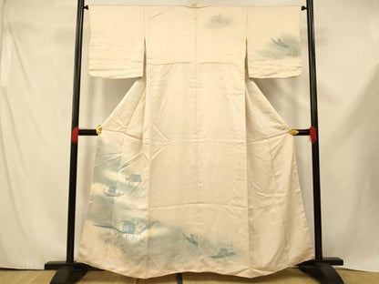 平和屋着物■訪問着　釣り人　暈し染め　正絹　逸品　AABE3746fw