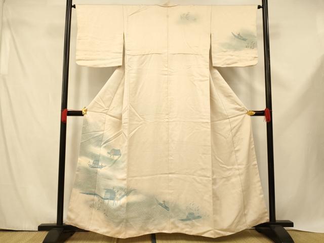 平和屋着物■訪問着　釣り人　暈し染め　正絹　逸品　AABE3746fw
