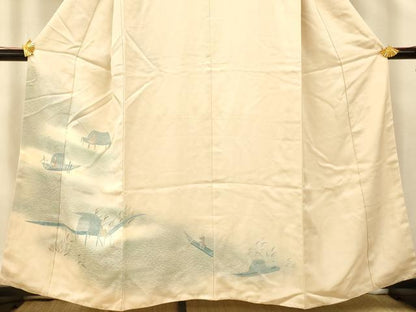 平和屋着物■訪問着　釣り人　暈し染め　正絹　逸品　AABE3746fw