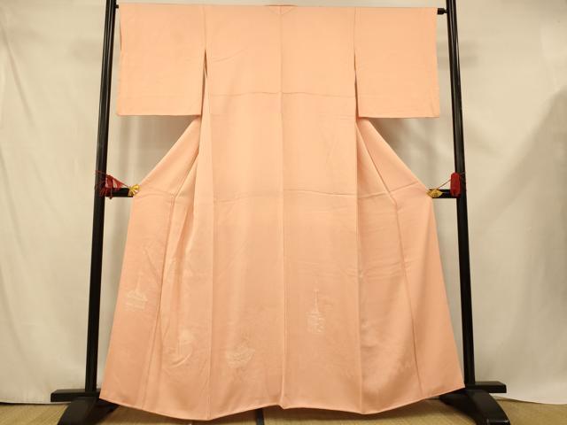 平和屋着物■色留訪問着　人物風景地紋　正絹　逸品　AABE3747fw