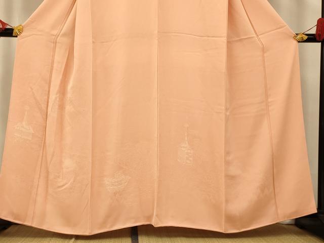 平和屋着物■色留訪問着　人物風景地紋　正絹　逸品　AABE3747fw