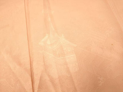 平和屋着物■色留訪問着　人物風景地紋　正絹　逸品　AABE3747fw