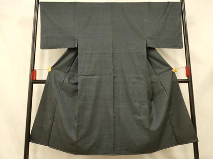 平和屋着物■男性　本場大島紬　7マルキ　藍鉄色　正絹　逸品　AABE3749fw