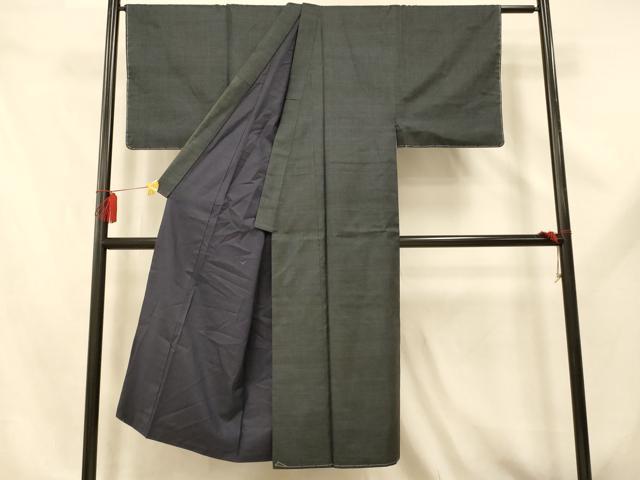 平和屋着物■男性　本場大島紬　7マルキ　藍鉄色　正絹　逸品　AABE3749fw