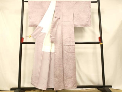 平和屋着物■上質な小紋　霞草葉文　暈し染め　正絹　逸品　未使用　AABE3752fw