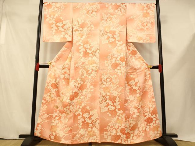 平和屋着物■上質な小紋　霞草花文　暈し染め　正絹　逸品　AABE3756fw