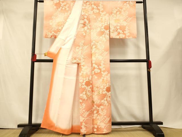 平和屋着物■上質な小紋　霞草花文　暈し染め　正絹　逸品　AABE3756fw