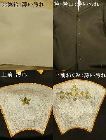 平和屋着物■豪華黒留袖 駒刺繍 地紙花文 金銀彩 正絹 逸品 AABE3768fw