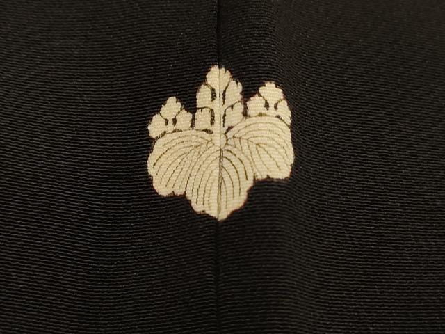 平和屋着物■豪華黒留袖 駒刺繍 地紙花文 金銀彩 正絹 逸品 AABE3768fw