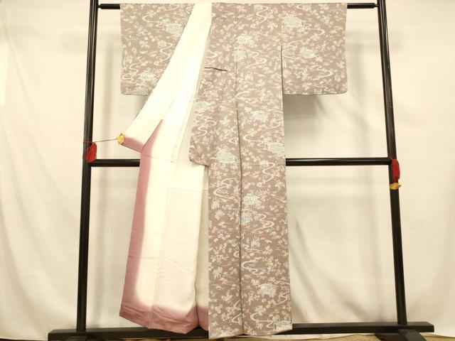 平和屋着物■上質な小紋　風景文　正絹　逸品　AABE3788fw