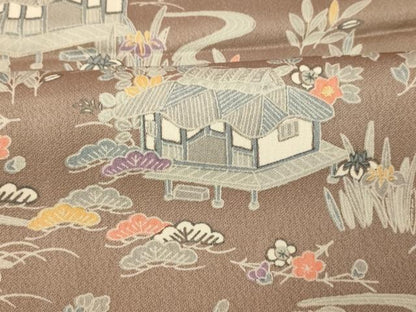 平和屋着物■上質な小紋　風景文　正絹　逸品　AABE3788fw