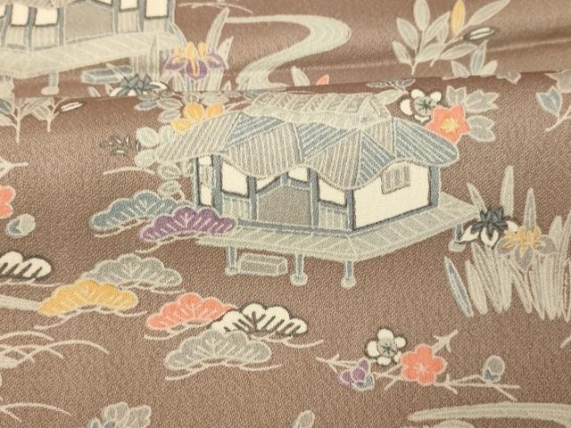 平和屋着物■上質な小紋　風景文　正絹　逸品　AABE3788fw