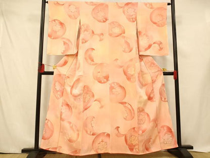 平和屋着物■上質な小紋　地紋起こし　草花文　暈し染め　金彩　正絹　逸品　AABE3791fw