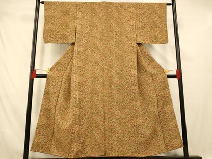 平和屋着物■上質な小紋　更紗花文　正絹　逸品　AABE3798fw