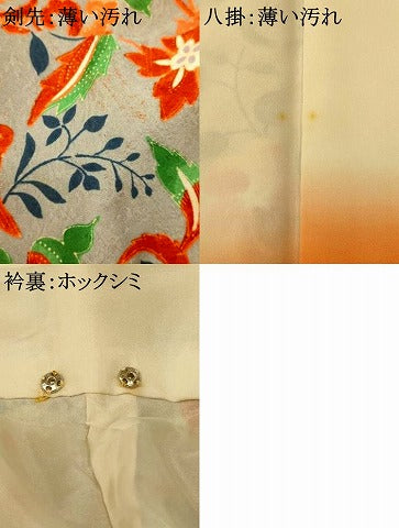 平和屋着物■上質な小紋　更紗花鳥文　正絹　逸品　AABE3802fw