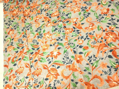 平和屋着物■上質な小紋　更紗花鳥文　正絹　逸品　AABE3802fw