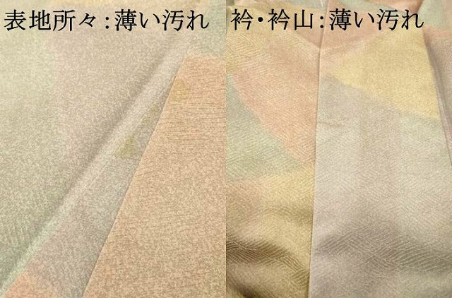 平和屋着物■上質な小紋　切り嵌め立波文　正絹　逸品　AABE3803fw
