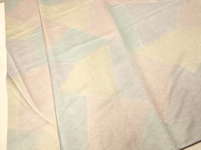 平和屋着物■上質な小紋　切り嵌め立波文　正絹　逸品　AABE3803fw