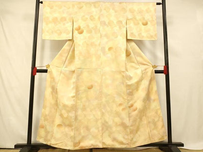 平和屋着物■上質な小紋　地紋起こし　菊尽くし文　暈し染め　正絹　逸品　AABE3810fw