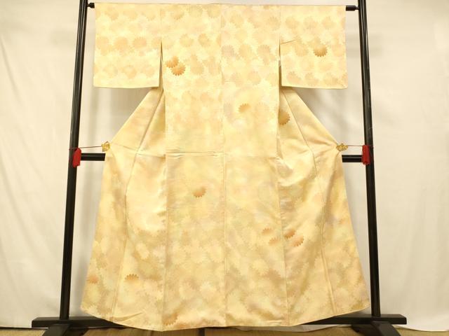 平和屋着物■上質な小紋　地紋起こし　菊尽くし文　暈し染め　正絹　逸品　AABE3810fw