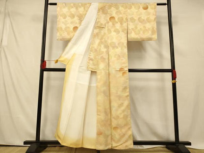 平和屋着物■上質な小紋　地紋起こし　菊尽くし文　暈し染め　正絹　逸品　AABE3810fw