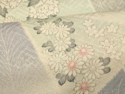 平和屋着物■上質な小紋　切り嵌め草花文　暈し染め　正絹　逸品　AABE3846fw