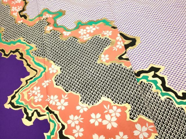 平和屋着物■訪問着 道長舞花文 金彩 胴抜き仕立て 洗える着物 AABE3880fw